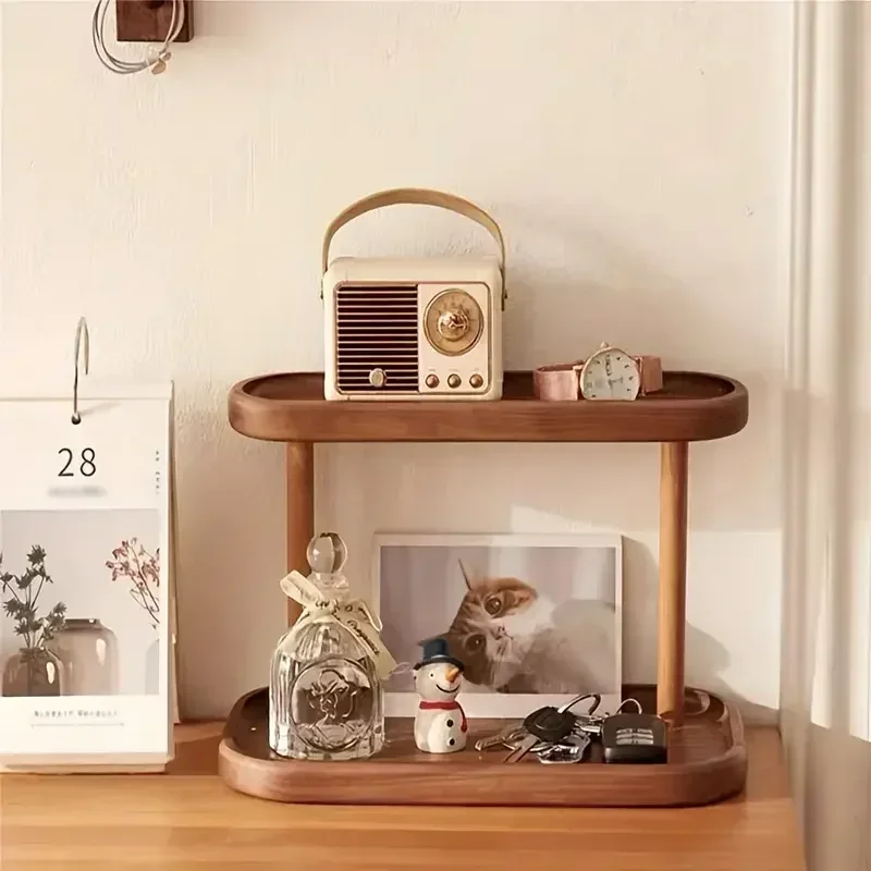 Desk Setup Productivity - Scaffale portaoggetti in legno caldo Scaffale