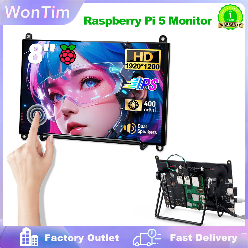 Dual Monitor Desk Setup - Monitor touchscreen WonTim da 8' per
