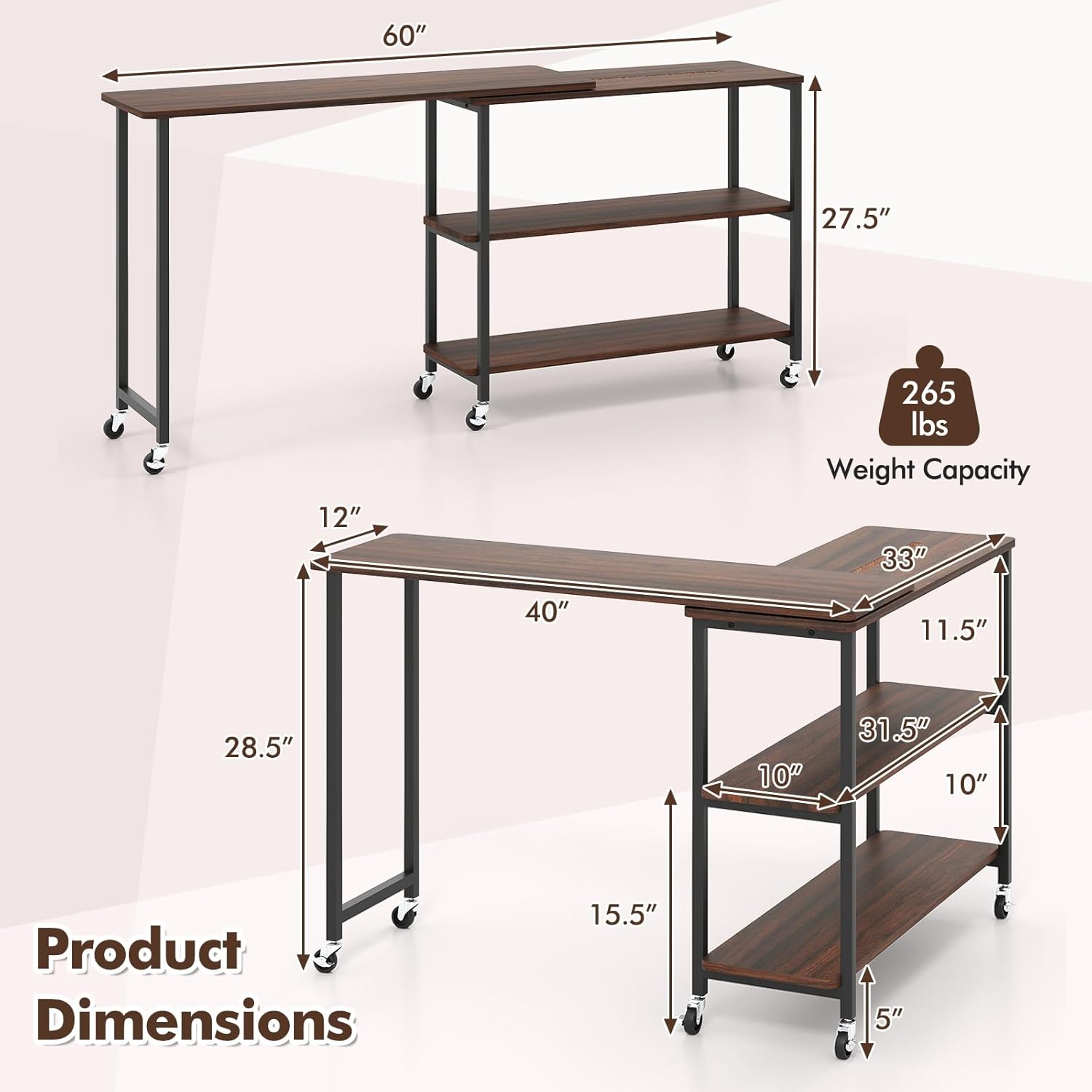 360 °   Tavolino Girevole con  - Desk Setup Maker recensione e prezzo