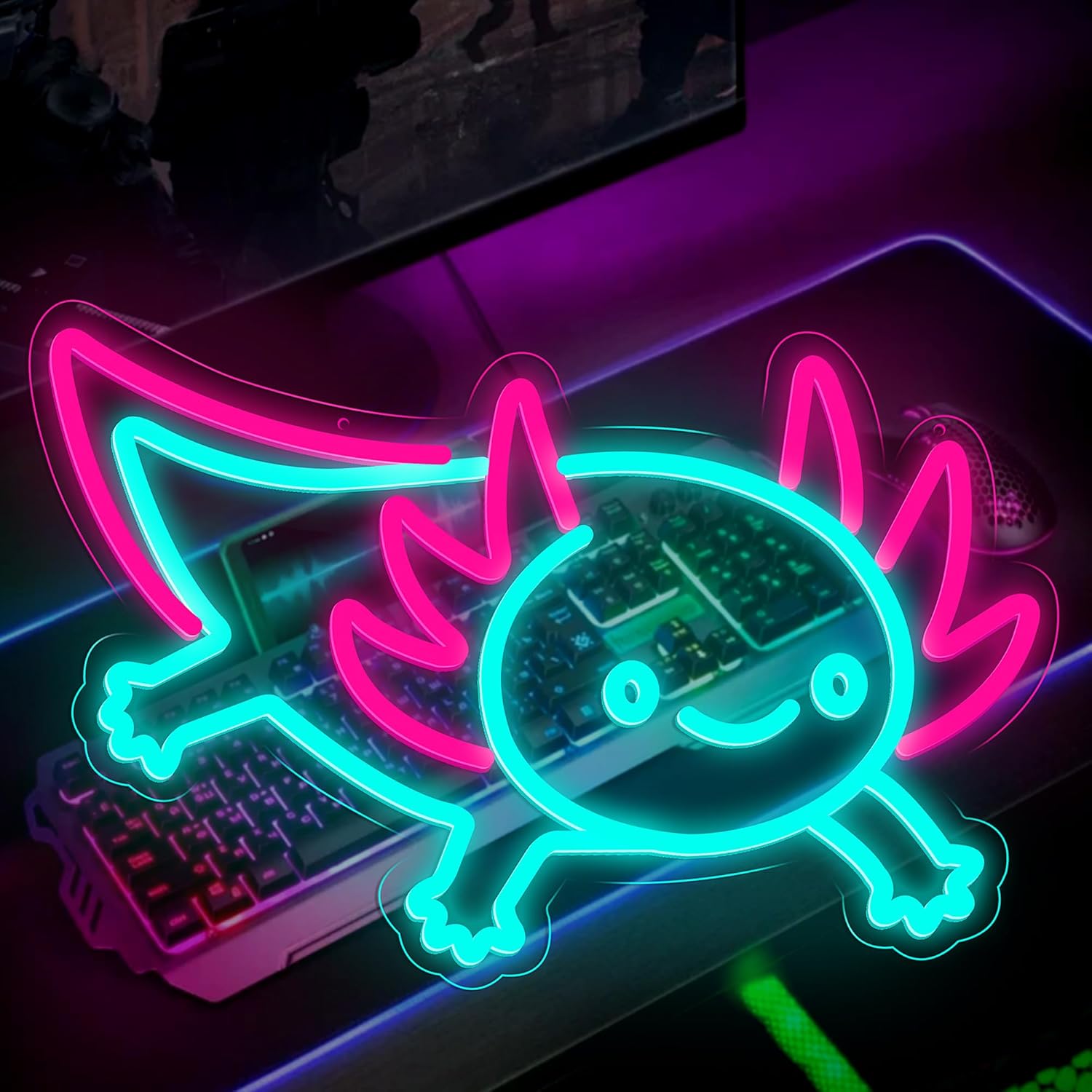 Insegna al Neon Axolotl Dragon - Desk Setup Studio recensione e prezzo